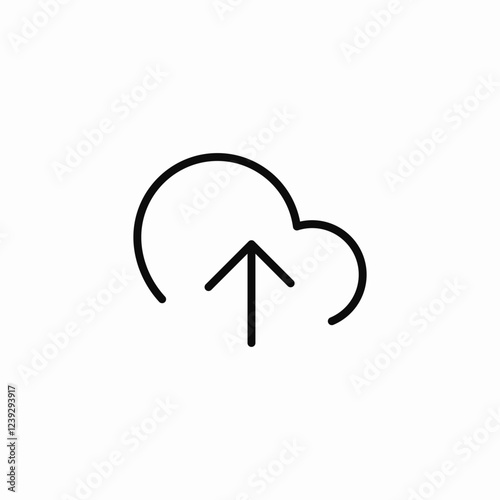 cloud data upload icon sign vector