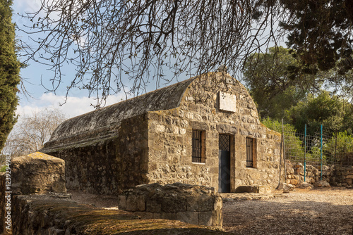 Konstfotografi Mount Tabor, Israel – February 3, 2025: An old abandoned chapel on the grounds of the Christian Transfiguration Church at Mount Tabor
