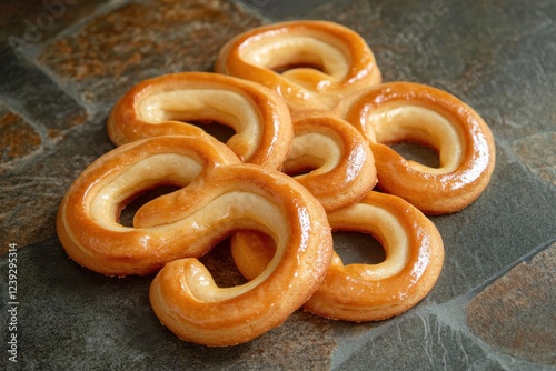 Traditional German or Austrian Vanillekipferl vanilla kipferl cookies photo