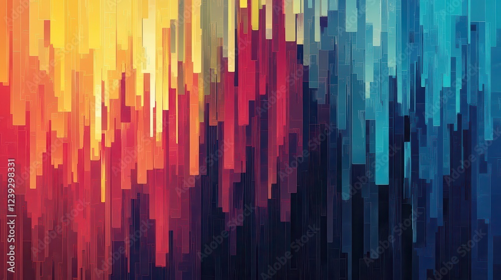 Abstract Warm And Cool Color Block Pattern Abstract Warm And Cool Color Block Pattern