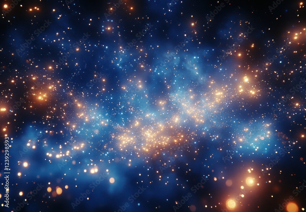 Fototapeta premium Vast Cosmic Universe with Colorful Stars, Glowing Nebulae, and Deep Space Background for Astronomical and Sci-Fi Projects and Designs