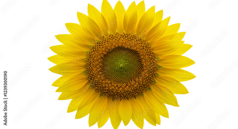 Fototapeta premium A Large Sunflower Head with Bright Yellow Petals
