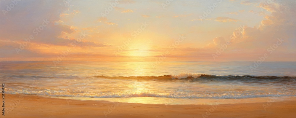 A tranquil beach scene at sunset, showcasing soft waves and a colorful sky, creating a serene atmosphere. A tranquil beach scene at sunset, showcasing soft waves and a colorful sky, creating a serene atmosphere.