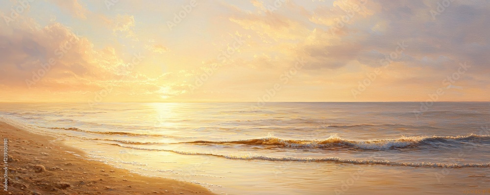 A serene beach at sunset, with gentle waves lapping at the shore under a colorful sky, creating a peaceful and tranquil ambiance. A serene beach at sunset, with gentle waves lapping at the shore under a colorful sky, creating a peaceful and tranquil ambiance.