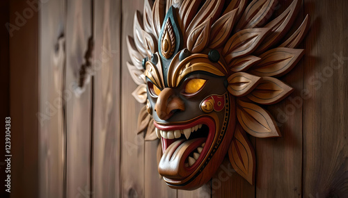 A stunning fusion of tradition and modern artistry—this hand-carved Sri Lankan Yaka mask embodies folklore, fierce expression, and vibrant craftsmanship in breathtaking realism
