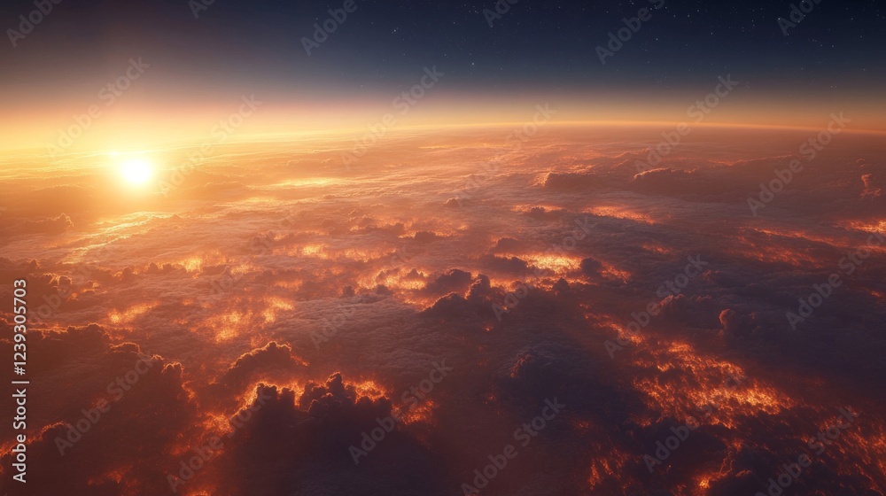 Fiery Sunset Over a Burning Cityscape Fiery Sunset Over a Burning Cityscape