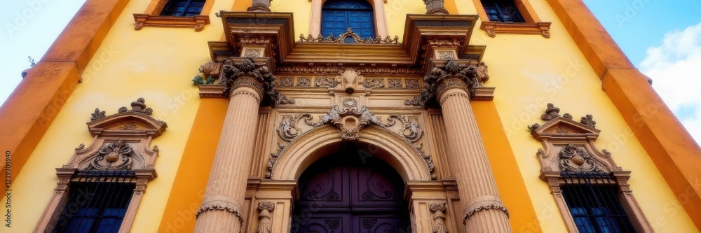 Obraz premium Ornate Rosario dos Pretos church facade, Bahia , church, historical, ornate