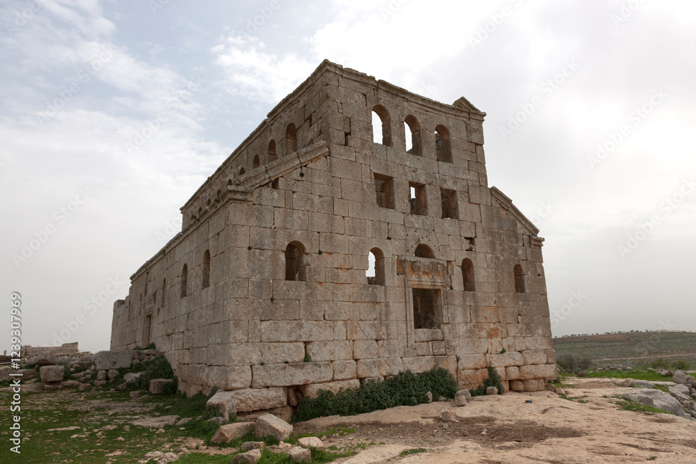 Syria Mushabak Temple on a Cloudy Spring Day Syria Mushabak Temple on a Cloudy Spring Day
