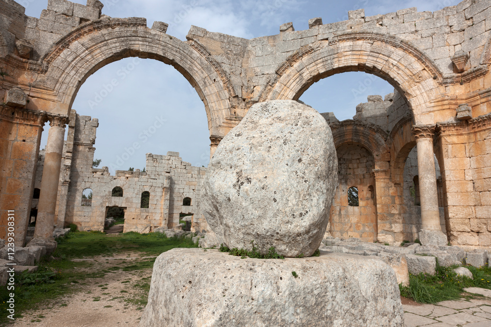Kalat Siman Syria Monastery of Simeon the Stylite on a cloudy spring day Kalat Siman Syria Monastery of Simeon the Stylite on a cloudy spring day
