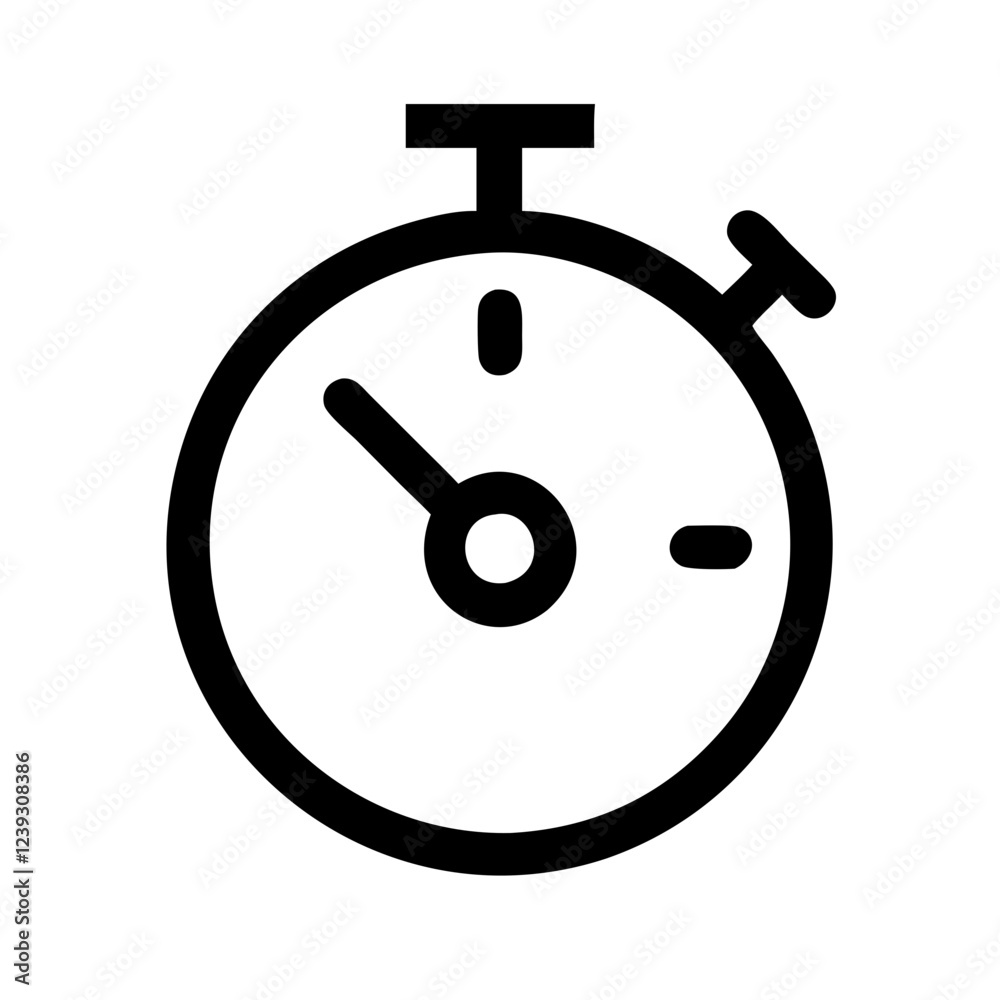 Stopwatch icon representing time measurement and precision on clear background
Stopwatch icon representing time measurement and precision on clear background