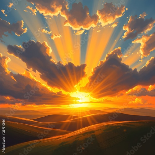 sunrise in the desert