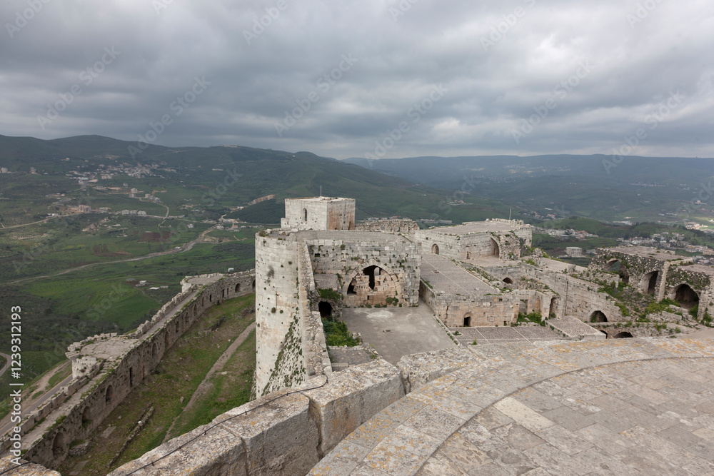 Fototapeta premium Syria Saidanai Monastery on a cloudy summer day