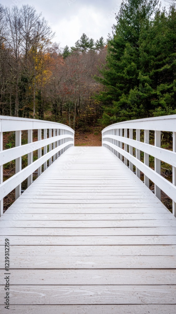 Tranquil wooden bridge leading to nature's embrace serene forest pathway landscape photography calm environment ground view Tranquil wooden bridge leading to nature's embrace serene forest pathway landscape photography calm environment ground view