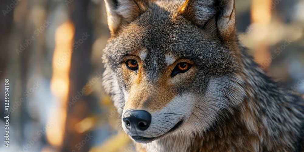 Obraz premium Fierce Wolf in Winter Landscape