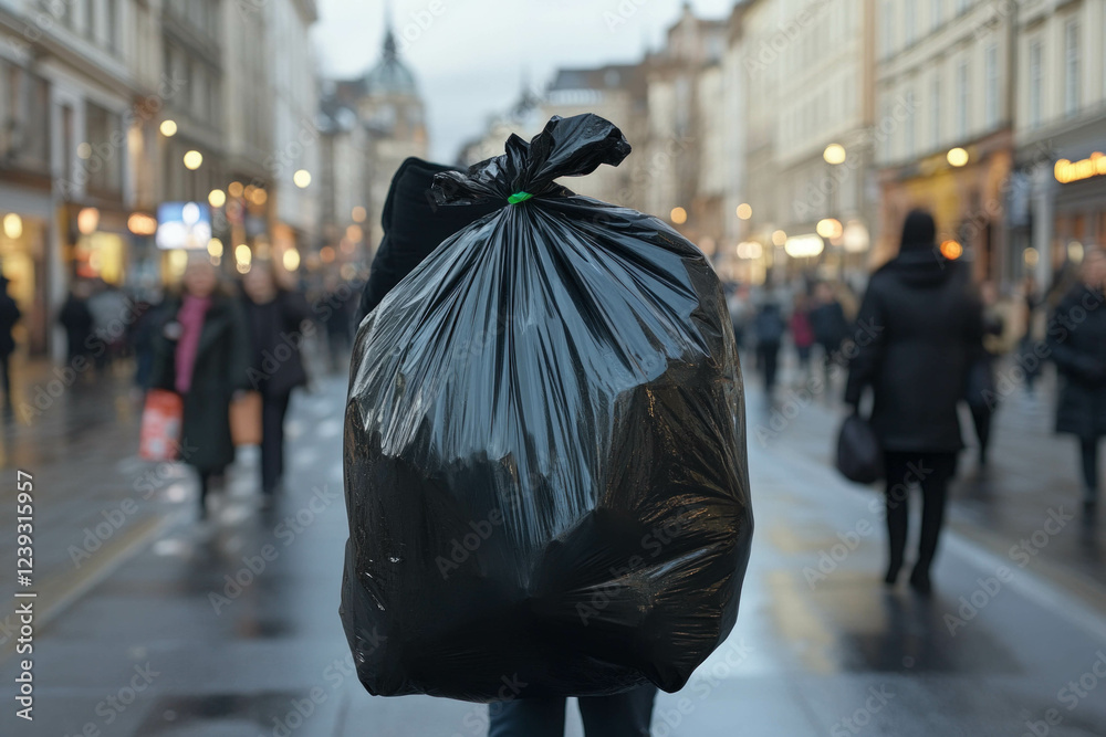 Obraz premium Wearing Bin Bag