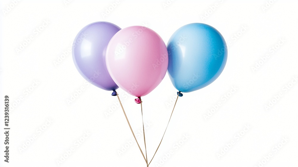 Pastel balloons float against white. Celebration, party, event, festive, joy Pastel balloons float against white. Celebration, party, event, festive, joy