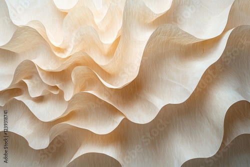 Abstract textured waves organic flow fabric soft beige tones artistic design perfect for modern decor wallpaper digital art creative backgrounds soothing elegant aesthetics