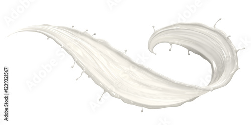 3D Milk Splash Wave with Fluid Motion