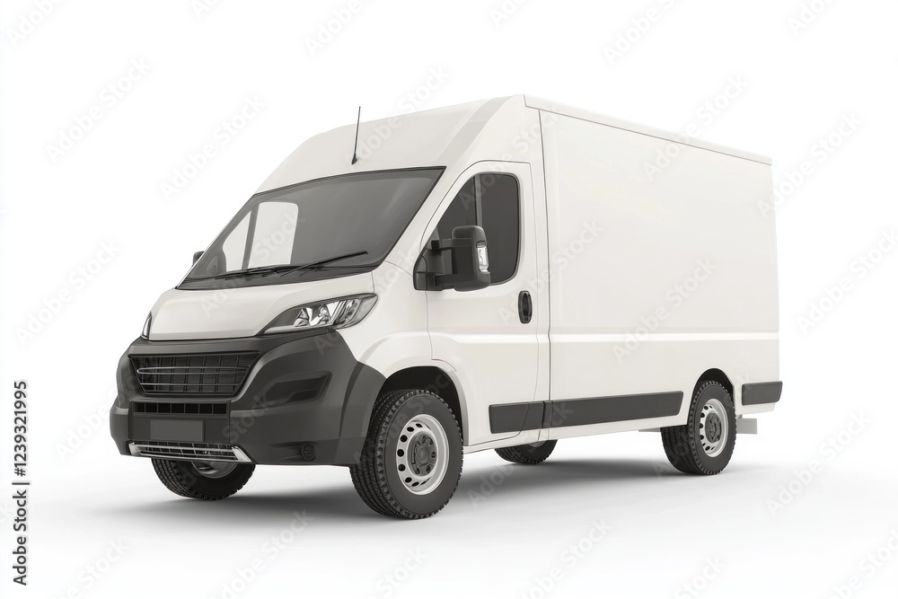 Delivery Van blank mockup with copy space and space for logotype realistic isolated on white background. Commercial Vehicle. Cargo Van. Blank Van for design. Delivery Van. Realistic Delivery Van. Delivery Van blank mockup with copy space and space for logotype realistic isolated on white background. Commercial Vehicle. Cargo Van. Blank Van for design. Delivery Van. Realistic Delivery Van.