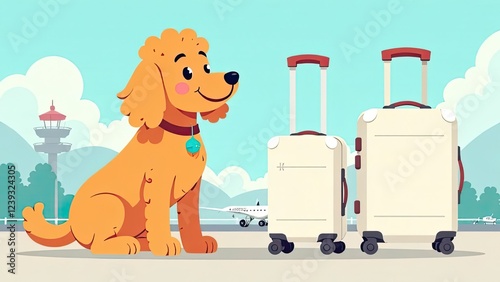 Travel concept with funny dog and cat sitting on suitcase. life with animals concept - wanderlust people traveling the world