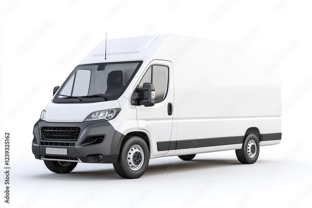 Delivery Van blank mockup with copy space and space for logotype realistic isolated on white background. Commercial Vehicle. Cargo Van. Blank Van for design. Delivery Van. Realistic Delivery Van. Delivery Van blank mockup with copy space and space for logotype realistic isolated on white background. Commercial Vehicle. Cargo Van. Blank Van for design. Delivery Van. Realistic Delivery Van.