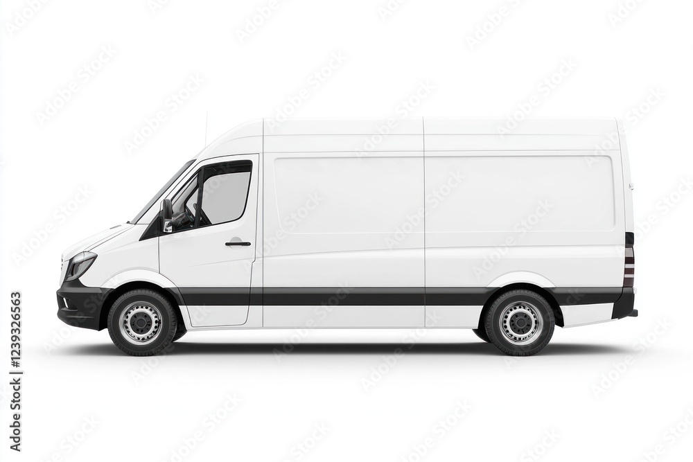 Delivery Van blank mockup with copy space and space for logotype realistic isolated on white background. Commercial Vehicle. Cargo Van. Blank Van for design. Delivery Van. Realistic Delivery Van. Delivery Van blank mockup with copy space and space for logotype realistic isolated on white background. Commercial Vehicle. Cargo Van. Blank Van for design. Delivery Van. Realistic Delivery Van.