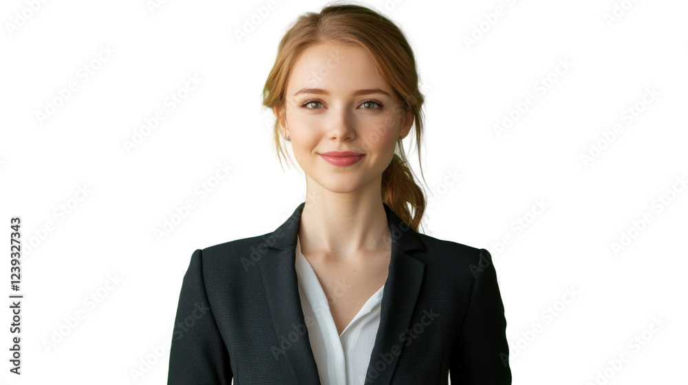 Smiling businesswoman with transparent background: professional portrait for business concepts Smiling businesswoman with transparent background: professional portrait for business concepts