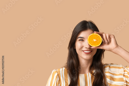 Beautiful young woman cover...