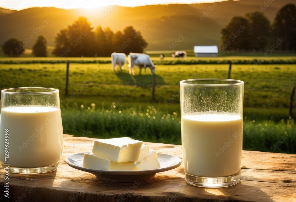 creamy farm milk cascading into clear capturing essence dairy farming natural produce, glass, pour, fresh, beverage, liquid, transparent, cool, refreshing