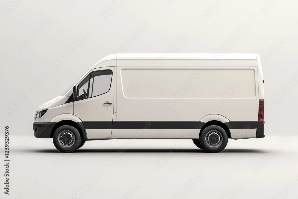 Delivery Van blank mockup with copy space and space for logotype realistic isolated on white background. Commercial Vehicle. Cargo Van. Blank Van for design. Delivery Van. Realistic Delivery Van. Delivery Van blank mockup with copy space and space for logotype realistic isolated on white background. Commercial Vehicle. Cargo Van. Blank Van for design. Delivery Van. Realistic Delivery Van.