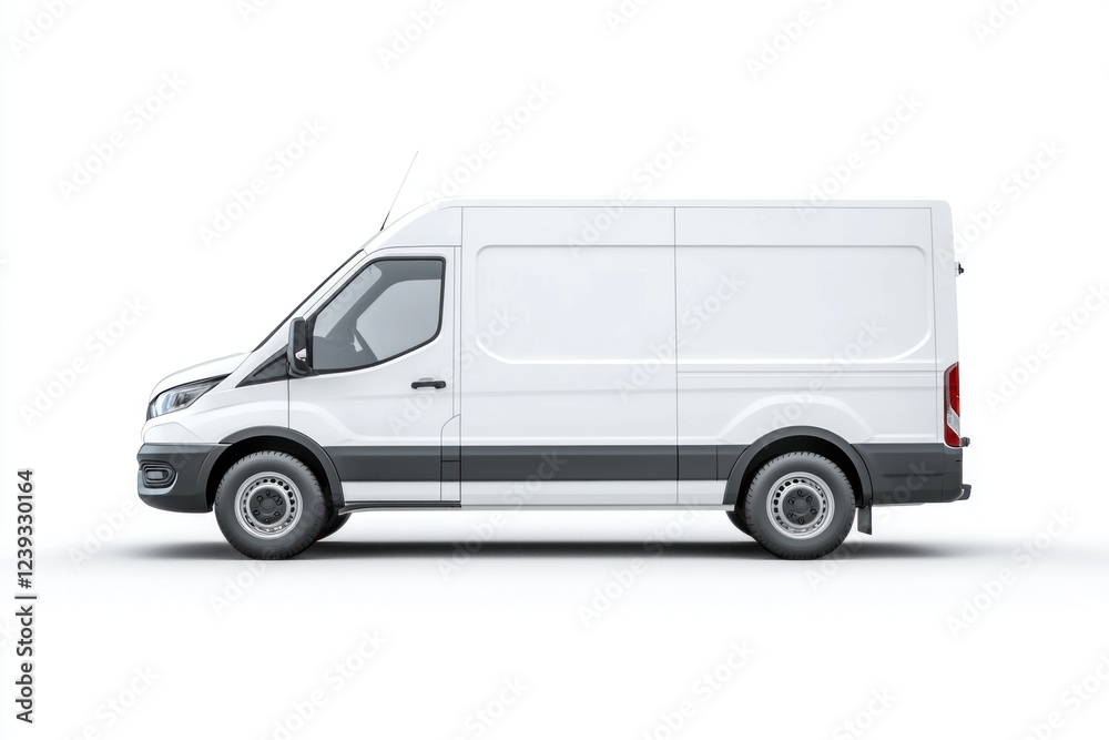 Delivery Van blank mockup with copy space and space for logotype realistic isolated on white background. Commercial Vehicle. Cargo Van. Blank Van for design. Delivery Van. Realistic Delivery Van. Delivery Van blank mockup with copy space and space for logotype realistic isolated on white background. Commercial Vehicle. Cargo Van. Blank Van for design. Delivery Van. Realistic Delivery Van.