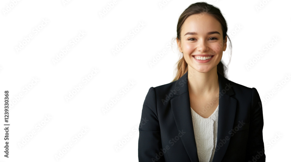 Smiling businesswoman posing on transparent background Smiling businesswoman posing on transparent background
