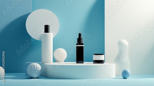 Sophisticated Cosmetic Product Display: Modern Packaging Design