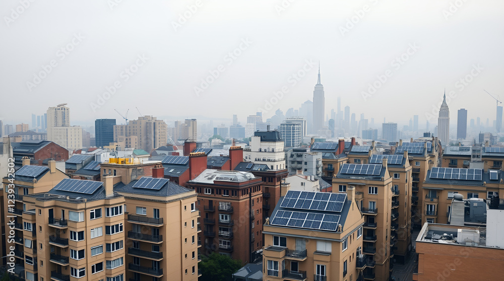 Fototapeta premium A captivating aerial view showcases a vibrant city scene.