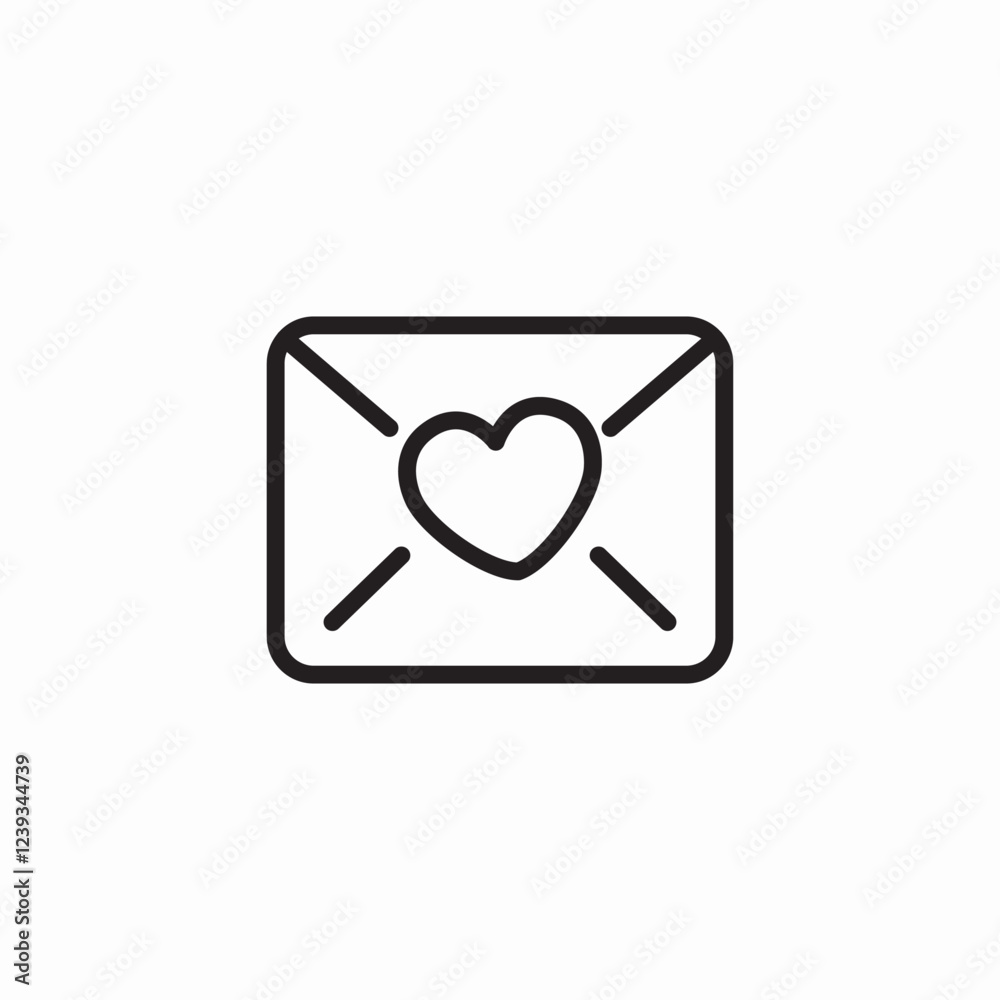 heart seal letter icon sign vector heart seal letter icon sign vector