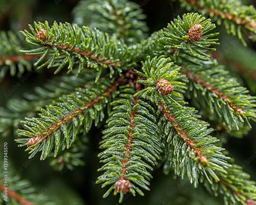 Close-up of fresh evergreen tree branches, nature background Close-up of fresh evergreen tree branches, nature background