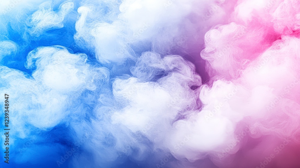 Fototapeta premium Colorful Smoke Clouds in Blue and Pink Shades for Backgrounds