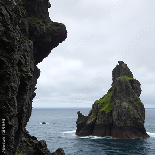 The An Bhuideal sea stack in County Donegal - The highest sea stack in Ireland photo