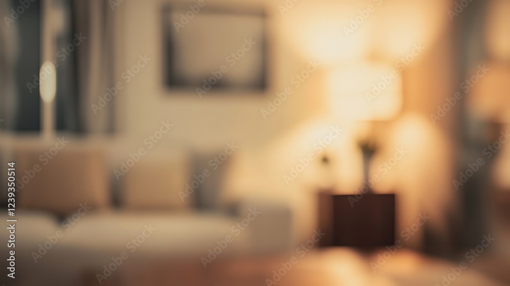 A blurred image of a modern minimalist bedroom interior, highlighting soft lighting and elegant decor to create a tranquil and relaxing atmosphere A blurred image of a modern minimalist bedroom interior, highlighting soft lighting and elegant decor to create a tranquil and relaxing atmosphere