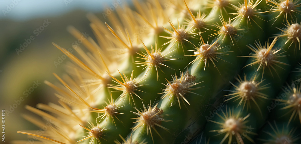Ultra-detailed 8K macro shot of a cactus spine, showcasing sharp details, vibrant green tones, and soft desert sunlight. Ultra-detailed 8K macro shot of a cactus spine, showcasing sharp details, vibrant green tones, and soft desert sunlight.
