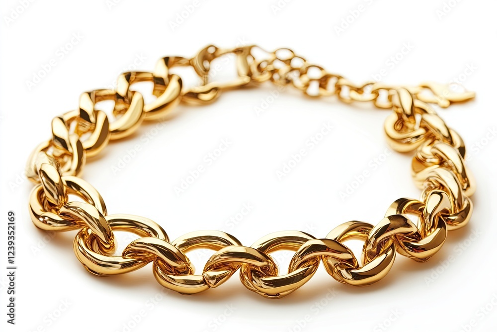 Obraz premium Gold bracelet isolated on white background