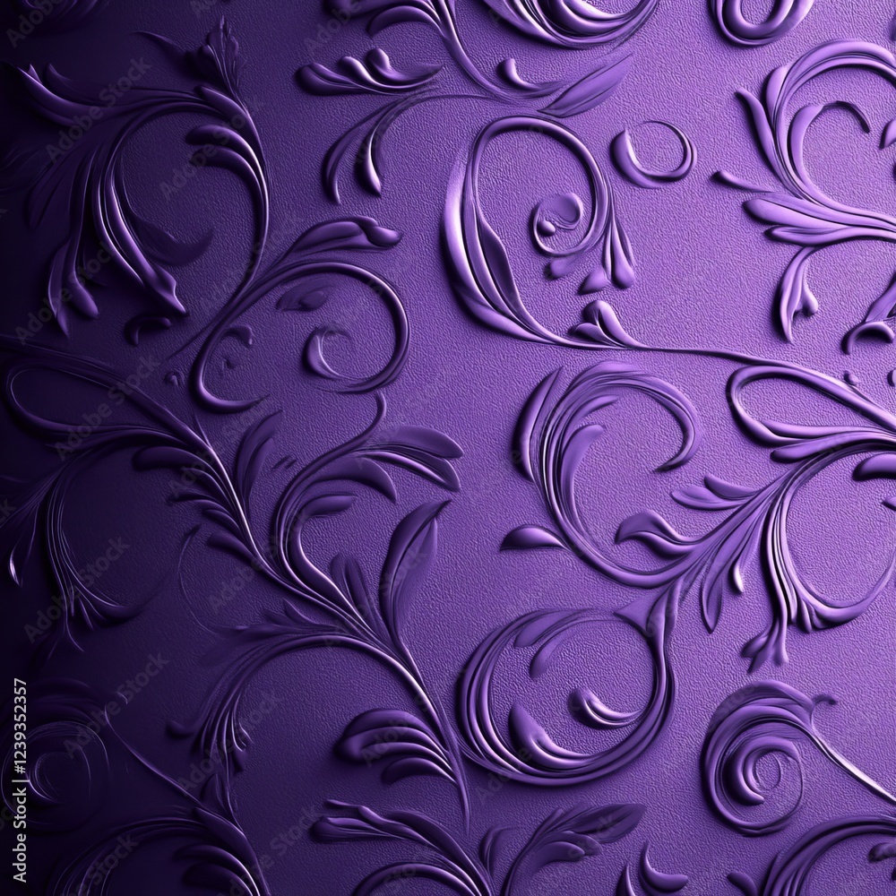 Abstract floral pattern on a purple background. 3d render illustration. Abstract floral pattern on a purple background. 3d render illustration.