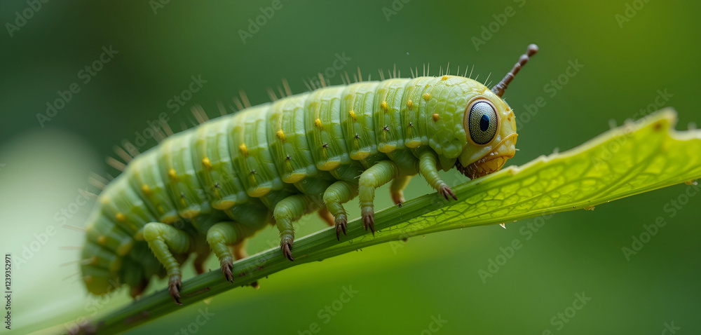8K macro image of a caterpillar eating a leaf, showcasing fine details, vibrant green tones, and soft natural light.
8K macro image of a caterpillar eating a leaf, showcasing fine details, vibrant green tones, and soft natural light.