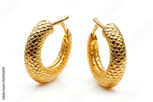 Wallpaper Mural Gold earrings isolated on white background Torontodigital.ca