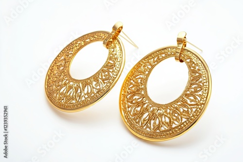 Wallpaper Mural Gold earrings isolated on white background Torontodigital.ca