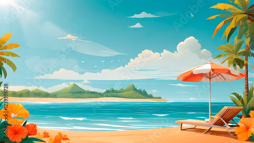 A stunning tropical paradise with palm trees and sun-kissed beaches is the ideal destination for your next summer adventure.