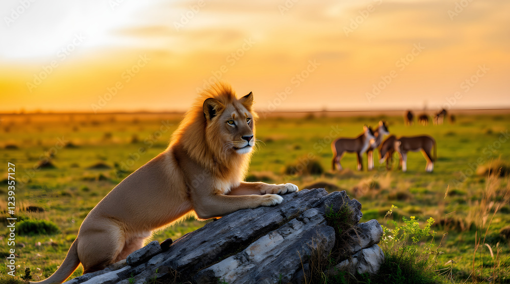 Obraz premium lion on a rock