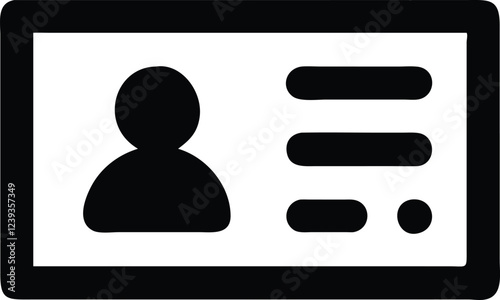 ID card Icon vector for business and identification, Id card vector icon. Driver's license. Membership or client personal identification