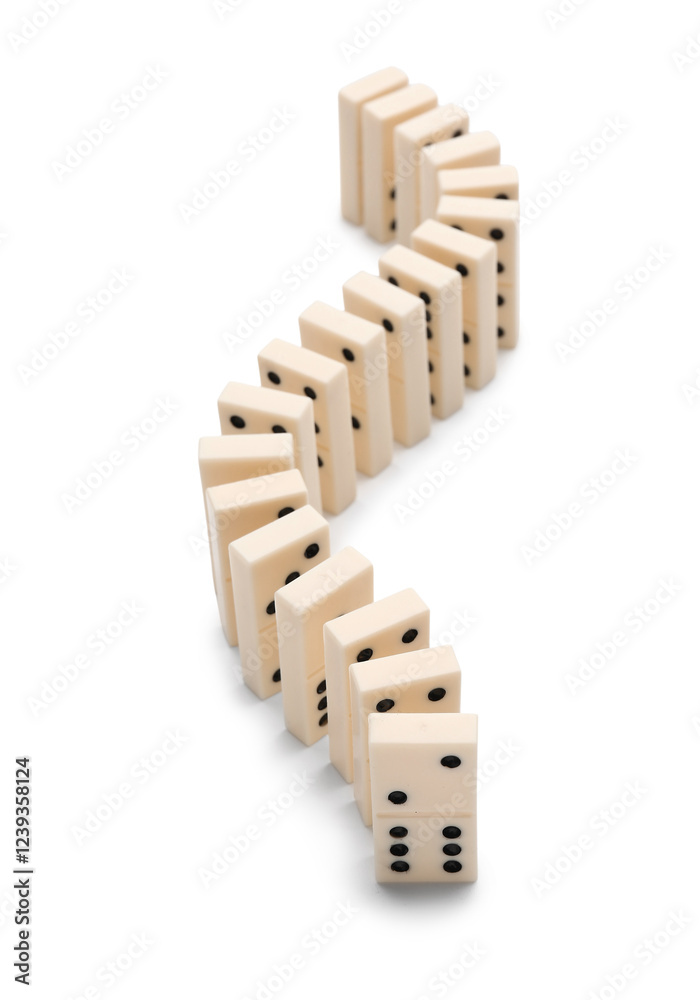Many dominos blocks on white background Many dominos blocks on white background