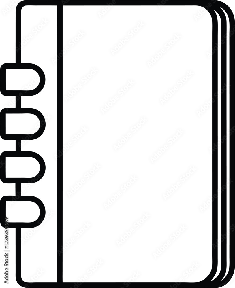 Obraz premium Notebook icon vector for stationery and organization, outline notepad icon, note book icon illustration